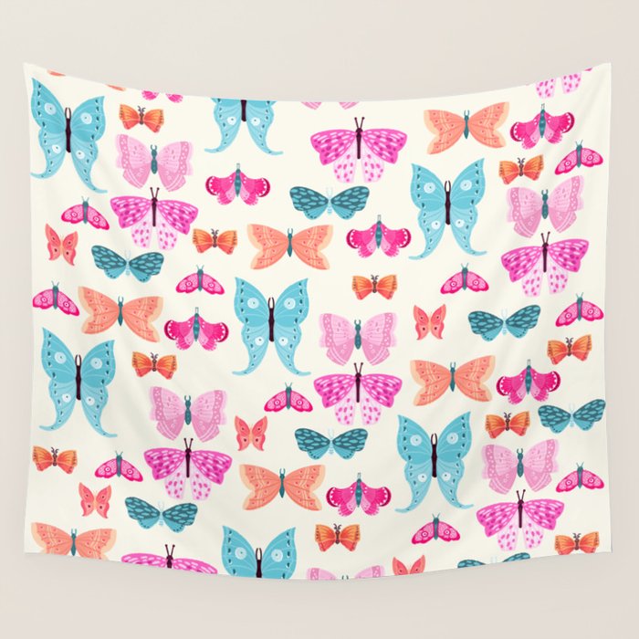 Butterflies in pink Wall Tapestry Gallery Image 4