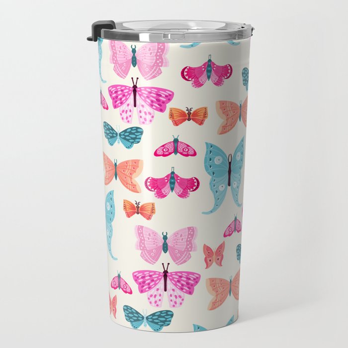 Butterflies in pink Travel Mug Gallery Image 3