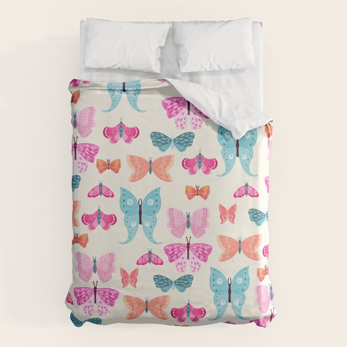 Butterflies in pink Duvet Cover Gallery Image 1