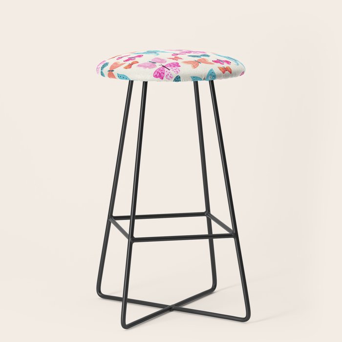 Butterflies in pink Stool Gallery Image 1