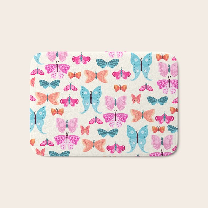 Butterflies in pink Bath Mat Gallery Image 1