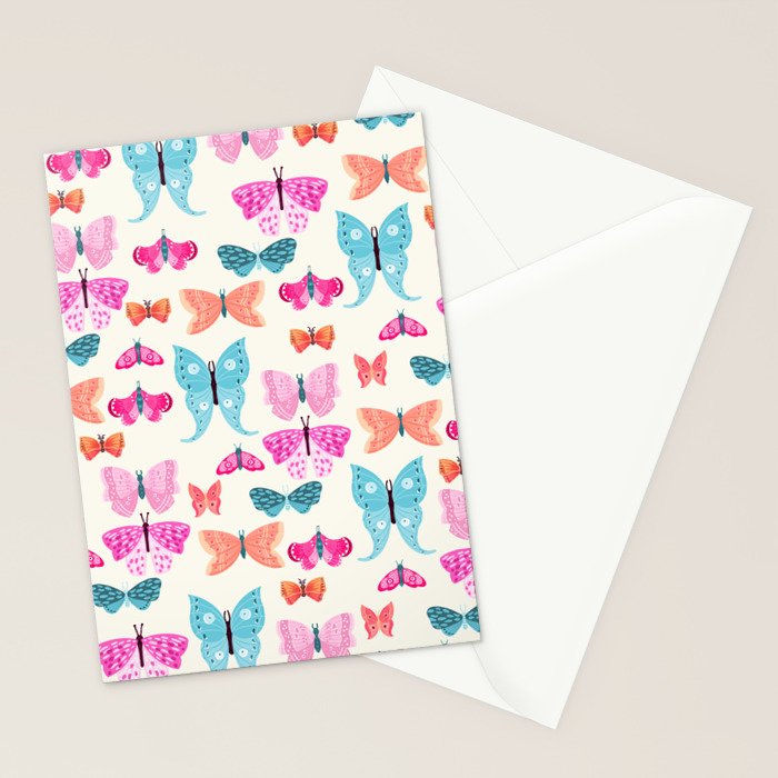Butterflies in pink Stationery Card Gallery Image 2