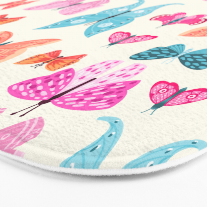 Butterflies in pink Bath Mat Gallery Image 3