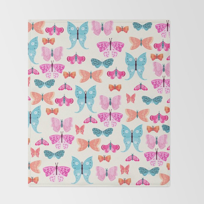 Butterflies in pink Throw Blanket Gallery Image 2