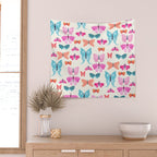 Butterflies in pink Wall Tapestry Gallery Image 2