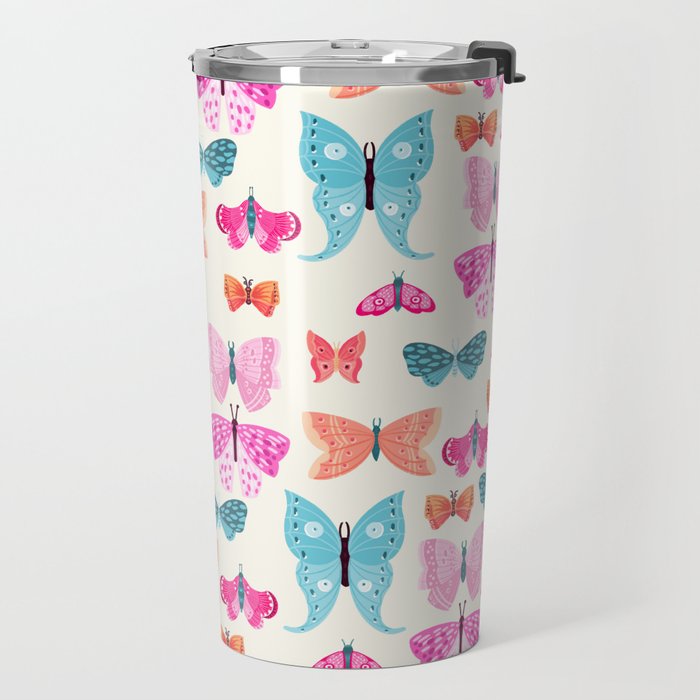 Butterflies in pink Travel Mug Gallery Image 2