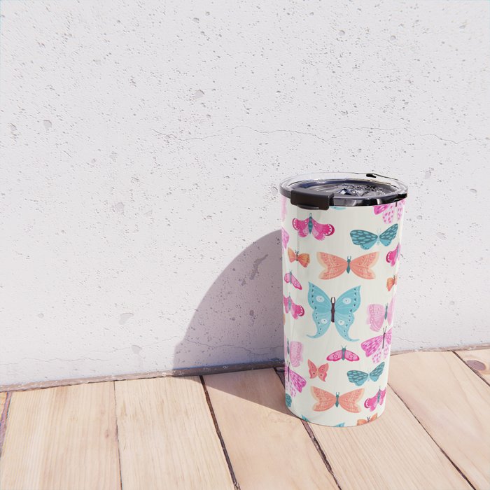 Butterflies in pink Travel Mug Gallery Image 4