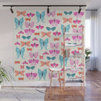 Butterflies in pink Wall Mural Gallery Image 1