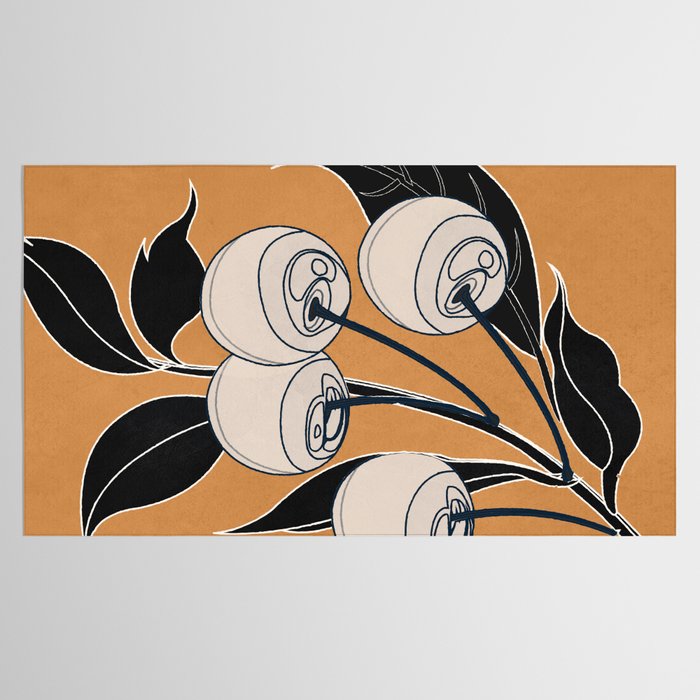 Minimalist Cherry Fruit Line Art 5 Tablecloth Gallery Image 2