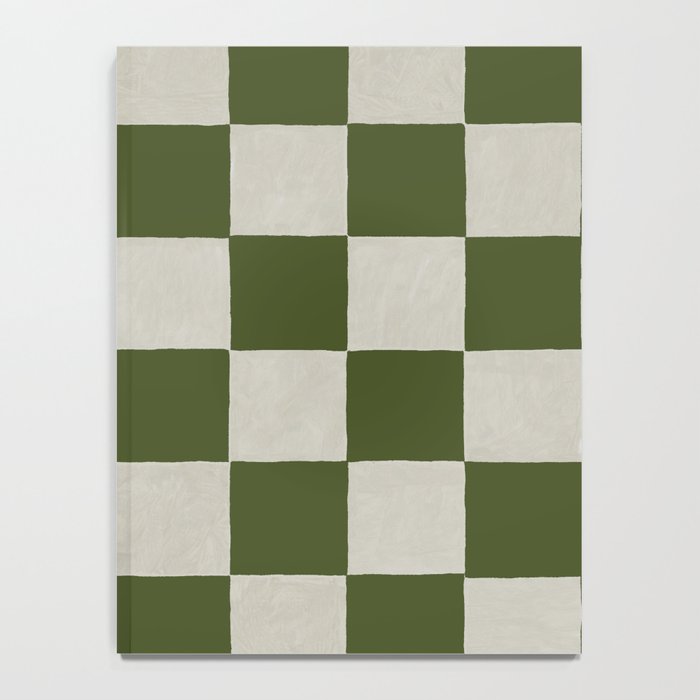 checkerboard hand-painted-olive Notebook Gallery Image 4