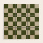 checkerboard hand-painted-olive Wood Wall Art Gallery Image 1