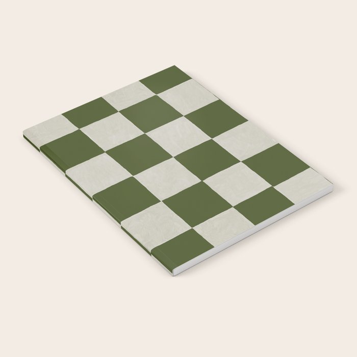 checkerboard hand-painted-olive Notebook Gallery Image 2