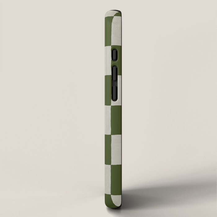 checkerboard hand-painted-olive iPhone Case Gallery Image 2