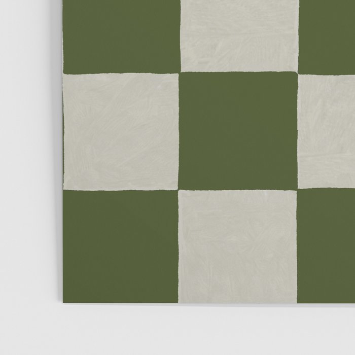 checkerboard hand-painted-olive Poster Gallery Image 3
