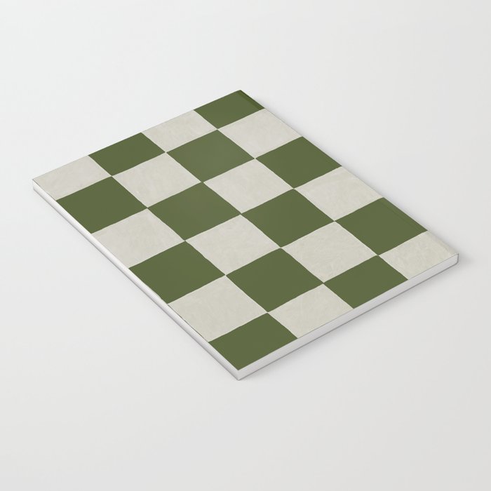 checkerboard hand-painted-olive Notebook Gallery Image 3