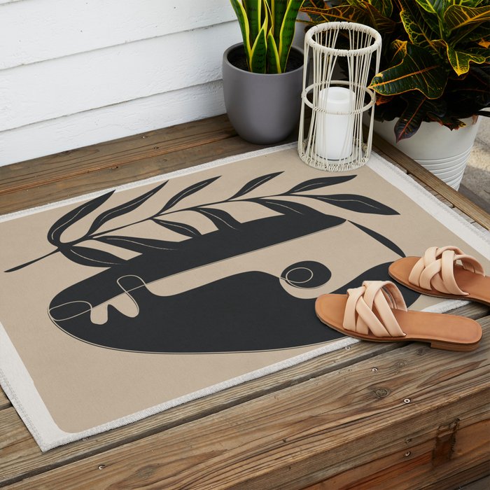 Abstract Mask Outdoor Rug Gallery Image 2