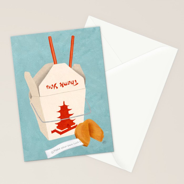 Chinese Food Takeout and Fortune Cookie Stationery Card Gallery Image 2