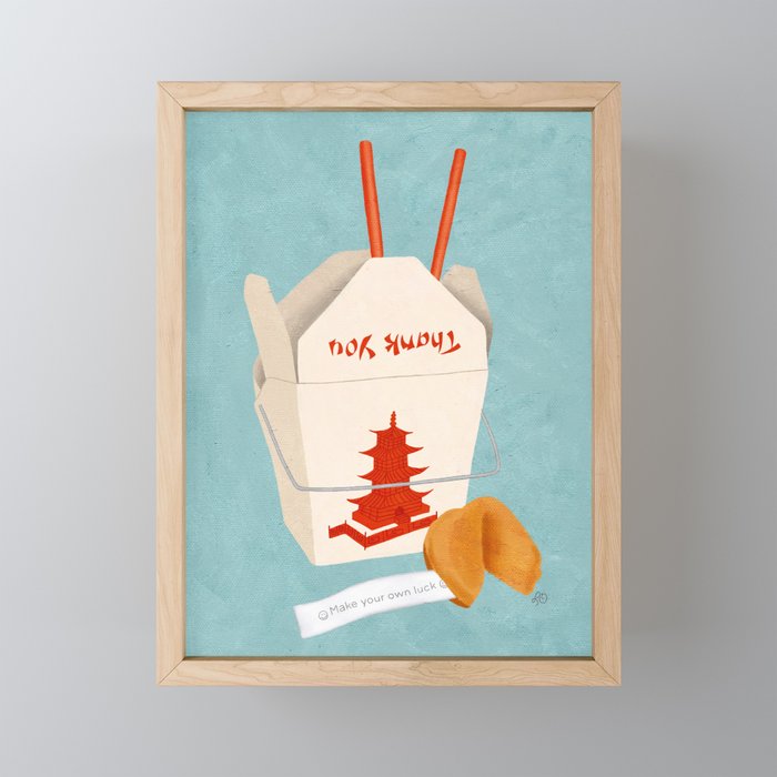 Chinese Food Takeout and Fortune Cookie Mini Art Print Gallery Image 1