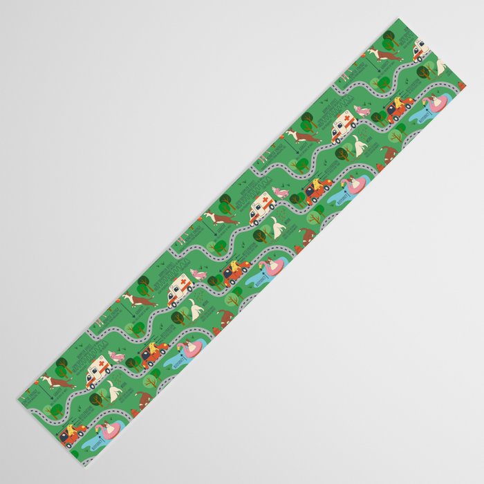 Fursics Cute Dog Park Physics Learning Pattern by Carrie Cantwell Educational STEM Playmat Design Table Runner Gallery Image 3
