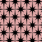 Atomic Age 1950s Retro Starburst Pattern in Black and 50s Dusty Blush Pink Coffee Mug Gallery Image 2
