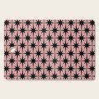Atomic Age 1950s Retro Starburst Pattern in Black and 50s Dusty Blush Pink Cutting Board Gallery Image 1