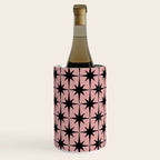 Atomic Age 1950s Retro Starburst Pattern in Black and 50s Dusty Blush Pink Wine Chiller Gallery Image 1