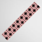 Atomic Age 1950s Retro Starburst Pattern in Black and 50s Dusty Blush Pink Table Runner Gallery Image 3