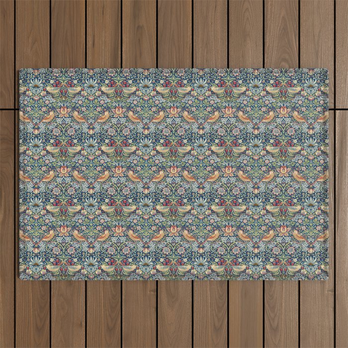 Strawberry Thief by William Morris, 1883 Outdoor Rug Gallery Image 1