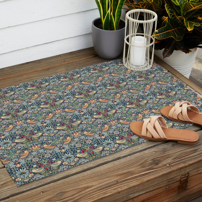 Strawberry Thief by William Morris, 1883 Outdoor Rug Gallery Image 2