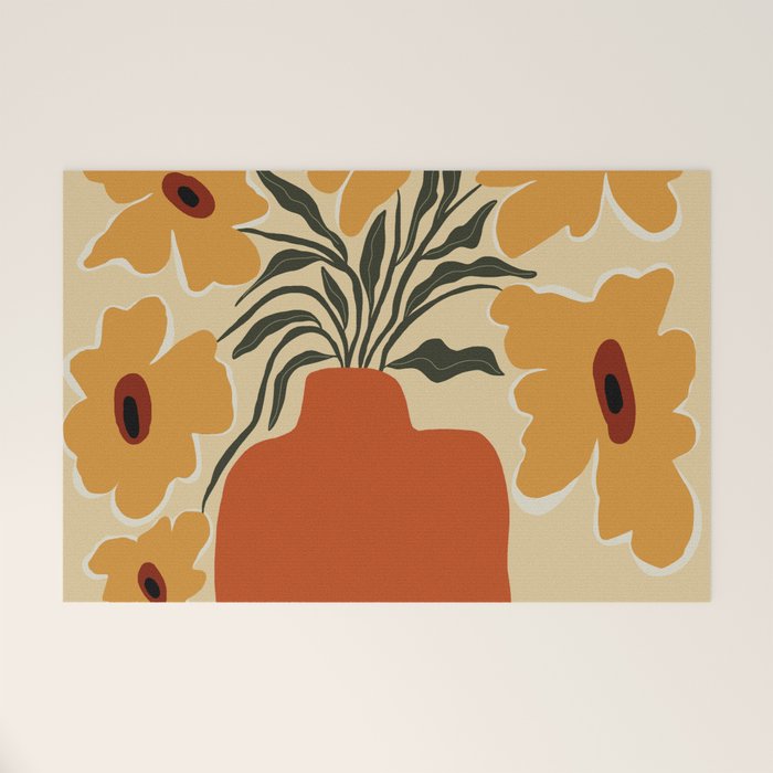 Summer flowerpot with check  Welcome Mat Gallery Image 1