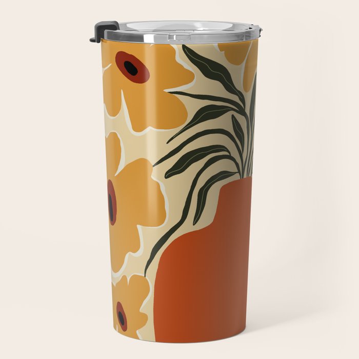 Summer flowerpot with check  Travel Mug Gallery Image 3
