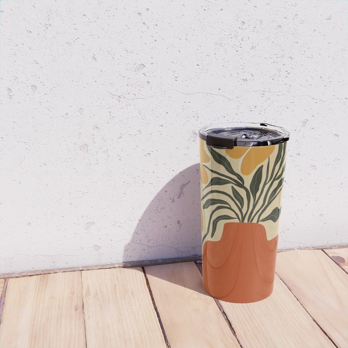 Summer flowerpot with check  Travel Mug Gallery Image 4