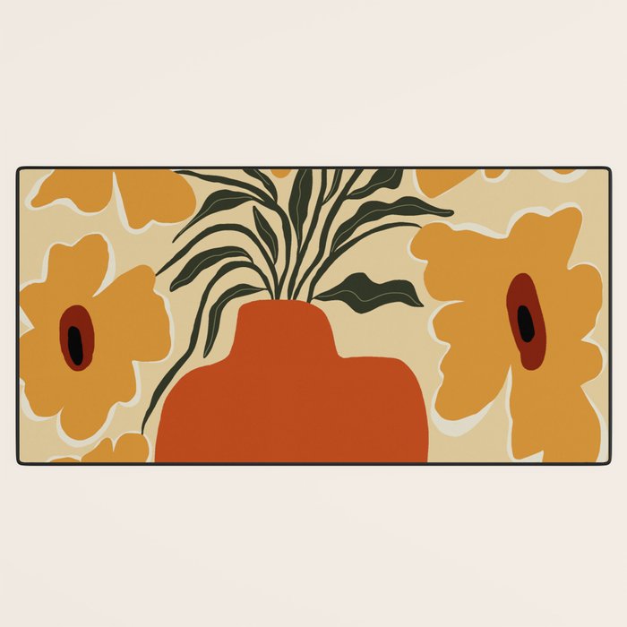 Summer flowerpot with check  Desk Mat Gallery Image 3
