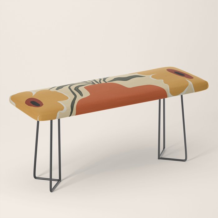 Summer flowerpot with check  Bench Gallery Image 1