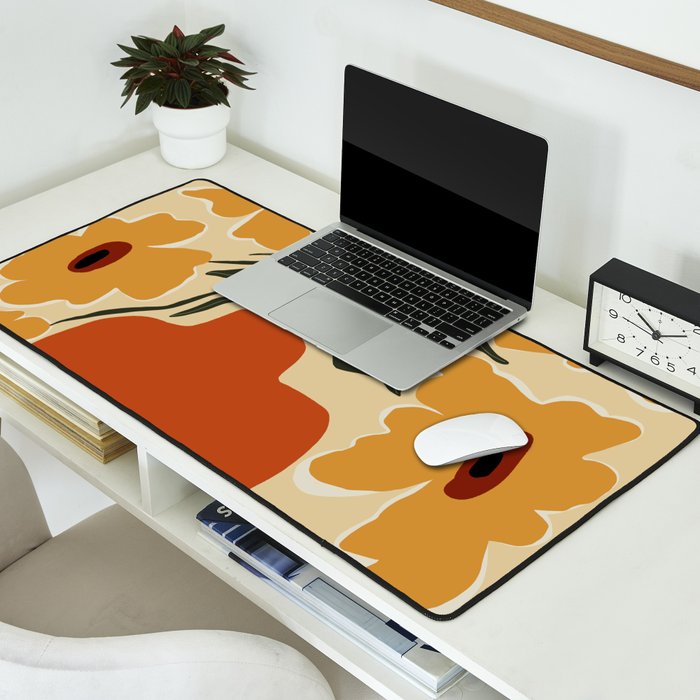 Summer flowerpot with check  Desk Mat Gallery Image 2