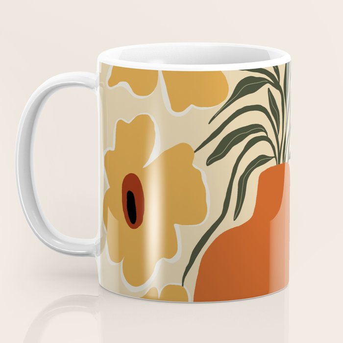 Summer flowerpot with check  Coffee Mug Gallery Image 3