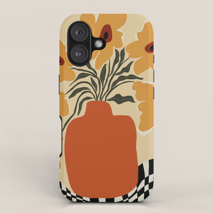 Summer flowerpot with check  iPhone Case Gallery Image 1