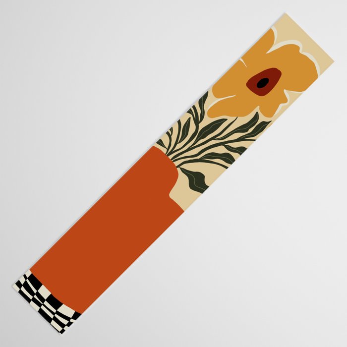 Summer flowerpot with check  Table Runner Gallery Image 3