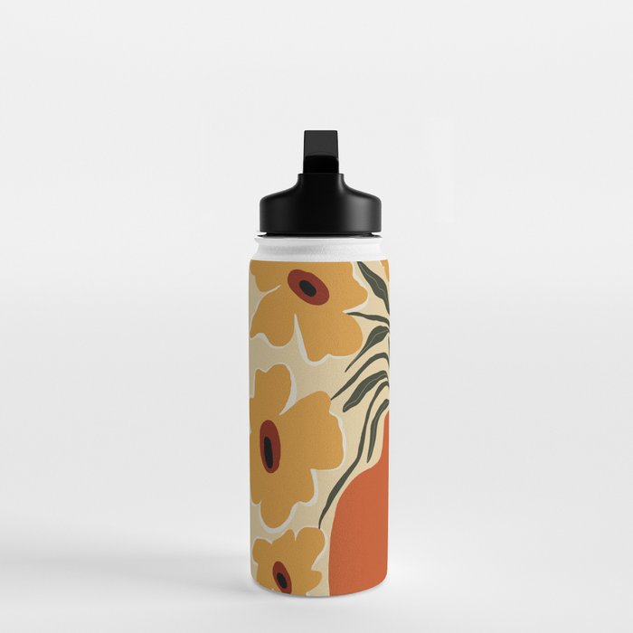 Summer flowerpot with check  Water Bottle Gallery Image 3