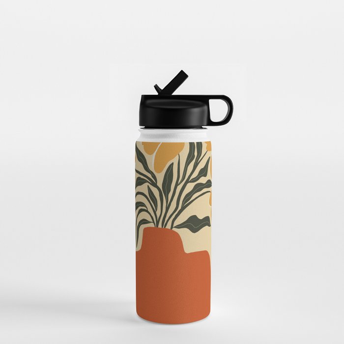 Summer flowerpot with check  Water Bottle Gallery Image 1