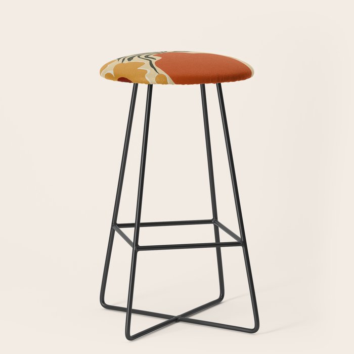 Summer flowerpot with check  Stool Gallery Image 1