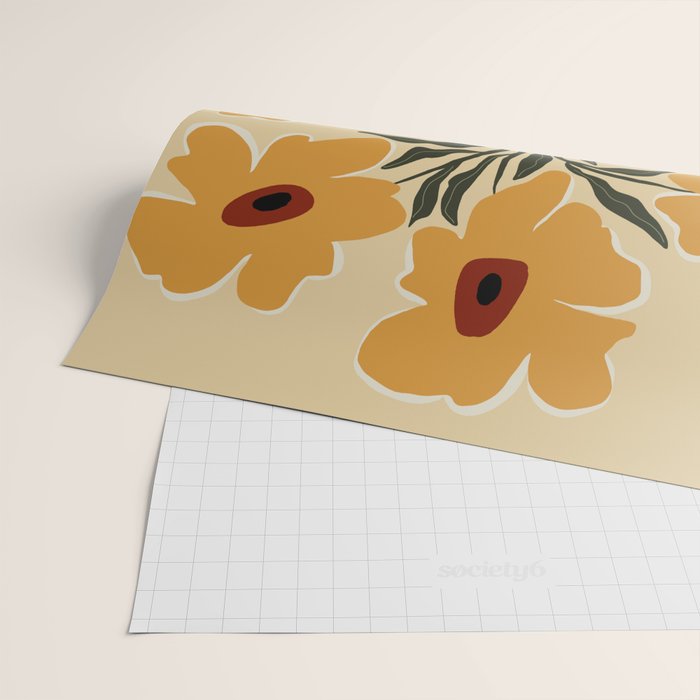 Summer flowerpot with check  Wrapping Paper Gallery Image 2