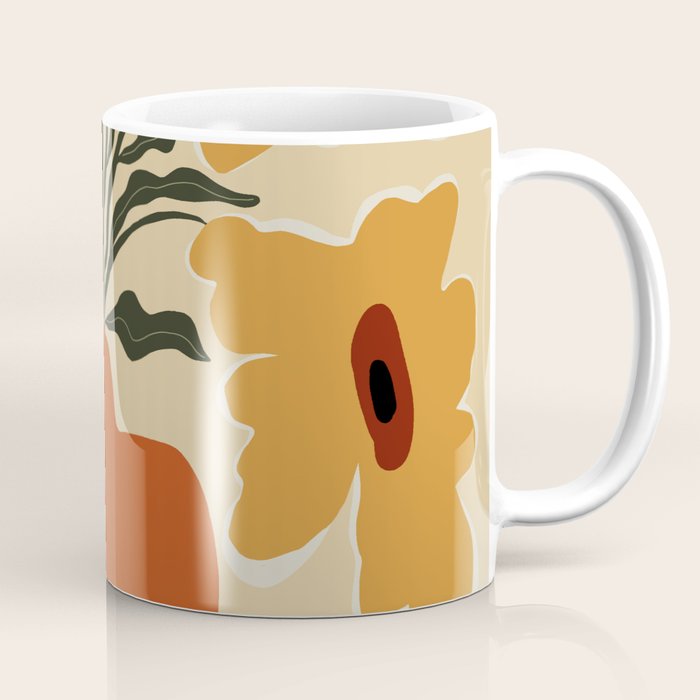 Summer flowerpot with check  Coffee Mug Gallery Image 1