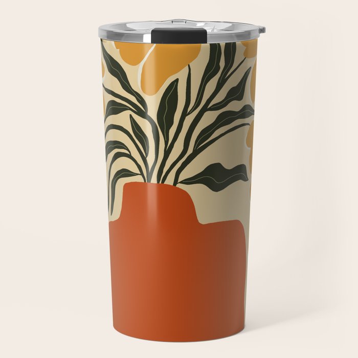 Summer flowerpot with check  Travel Mug Gallery Image 1