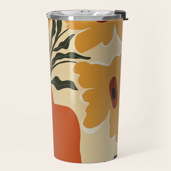 Summer flowerpot with check  Travel Mug Gallery Image 2