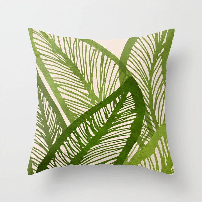 Green Tropics Throw Pillow Gallery Image 6