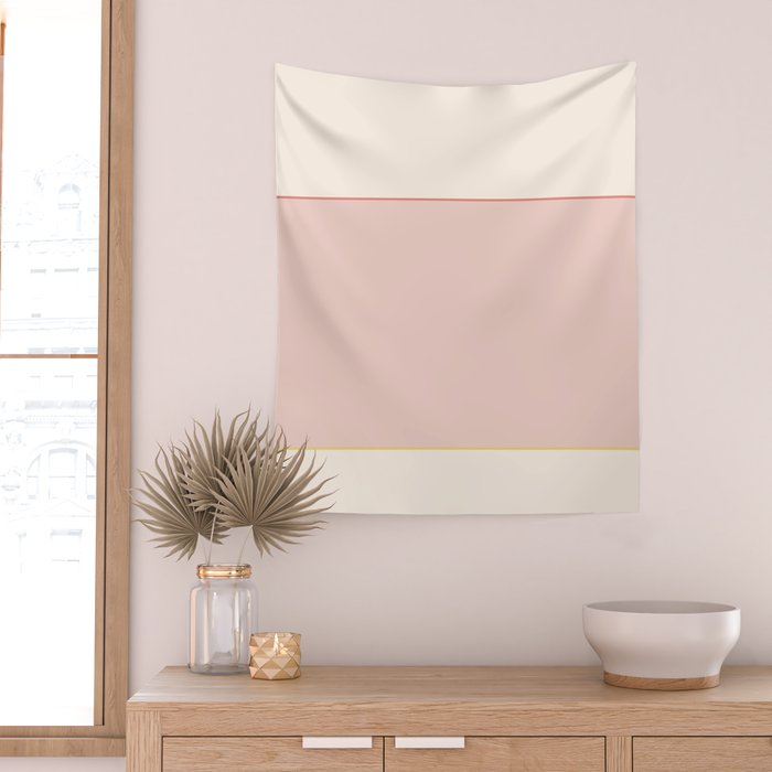 Subtle Spring Color Block - Soft Pink Wall Tapestry Gallery Image 2