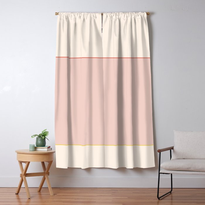 Subtle Spring Color Block - Soft Pink Window Curtain Gallery Image 1