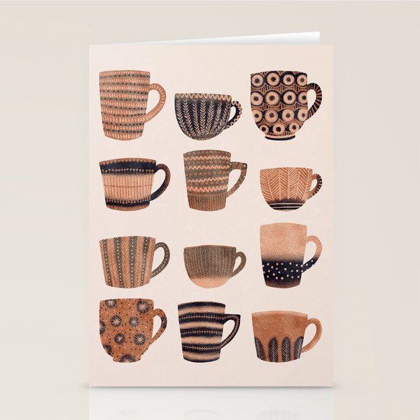 Watercolor Tea Cups Stationery Card Gallery Image 2