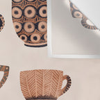 Watercolor Tea Cups Wall Tapestry Gallery Image 3